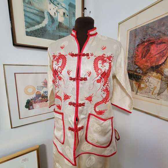 Vintage Chinese XS two Piece Silk Set - Picture 3 of 8